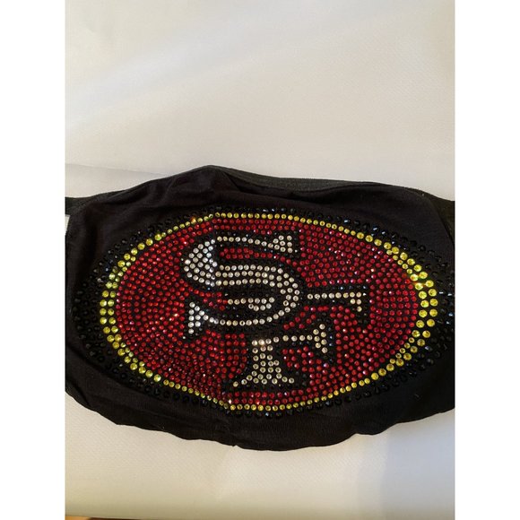 San Francisco 49ers Bling Rhinestone Face Mask Front Logo - Picture 5 of 10